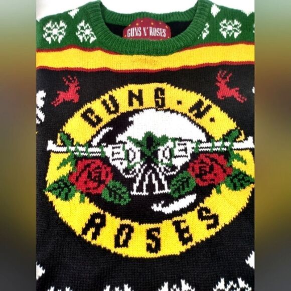 Guns N Roses Ugly Christmas Knit Sweater Rock n Roll sz S Winter Unisex Men's - Picture 8 of 16
